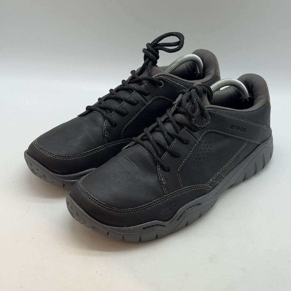 Crocs Swiftwater Hiker 203392 Men's 11 Black Gray Camping Comfort Lace Up Shoes